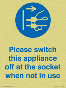 Please switch this appliance off at the socket when not in use